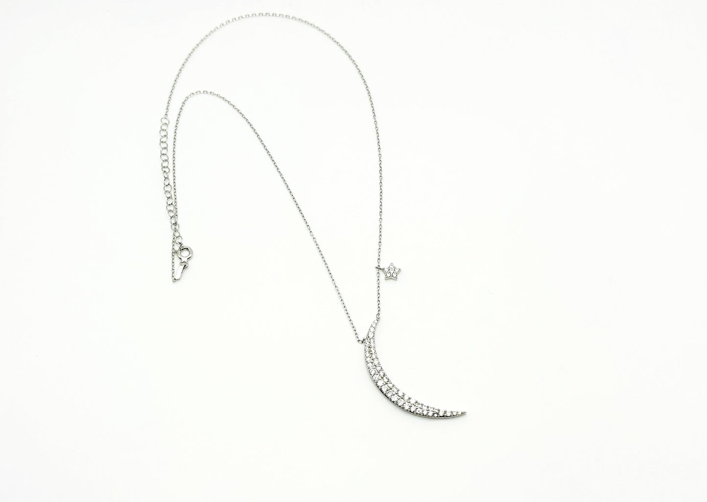 Silver & Crystal Moon & Star