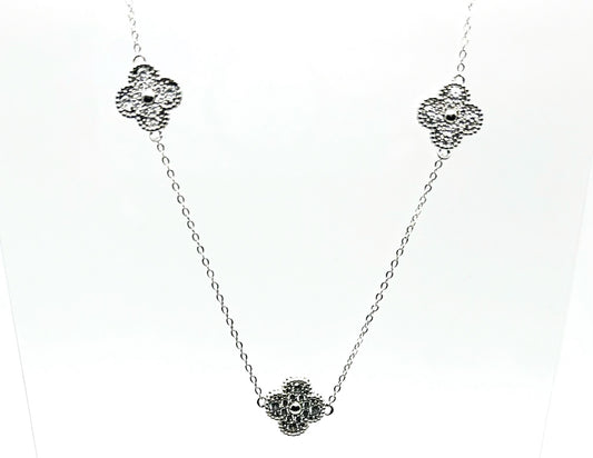 Multi-Charm Platinum Necklace