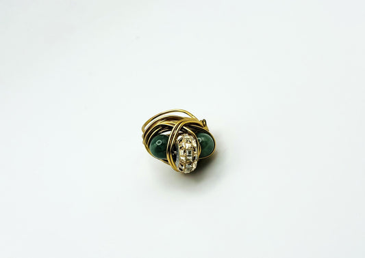 3 Dimensional Swarovski Jade & Gold