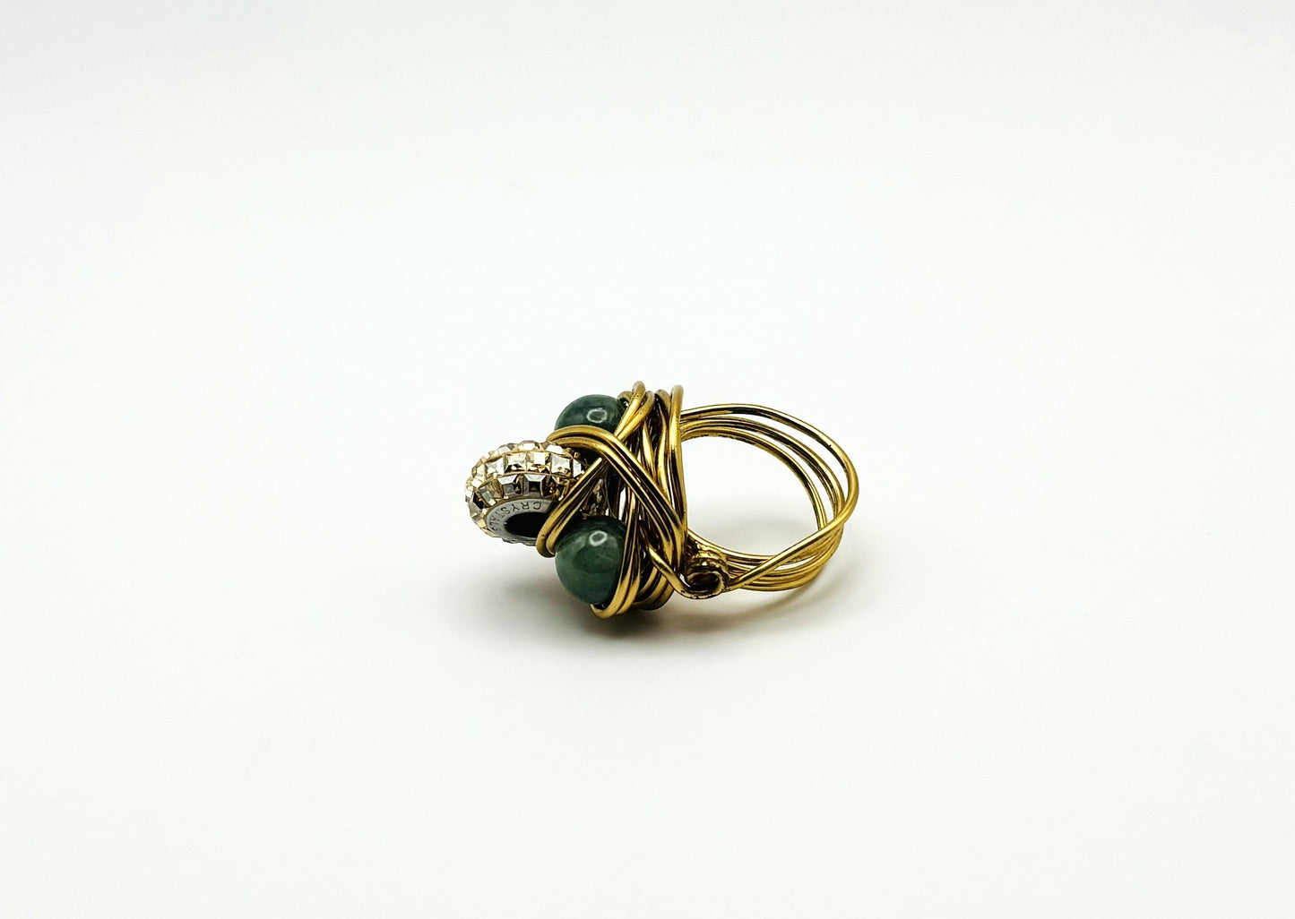 3 Dimensional Swarovski Jade & Gold