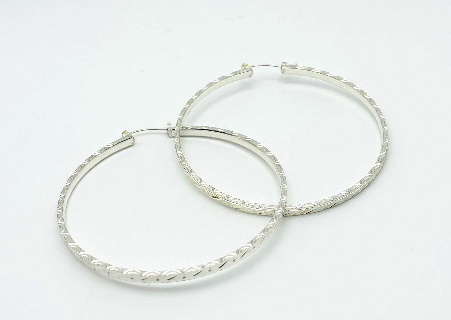 Stylish Silver Hoops