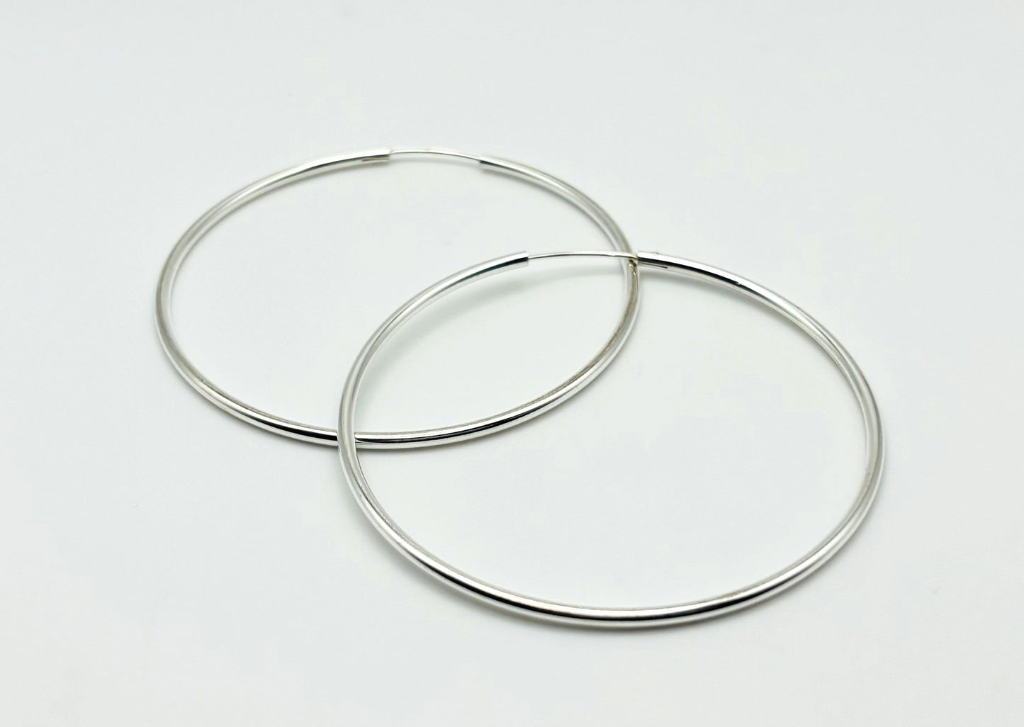 Classic Silver Endless Hoops