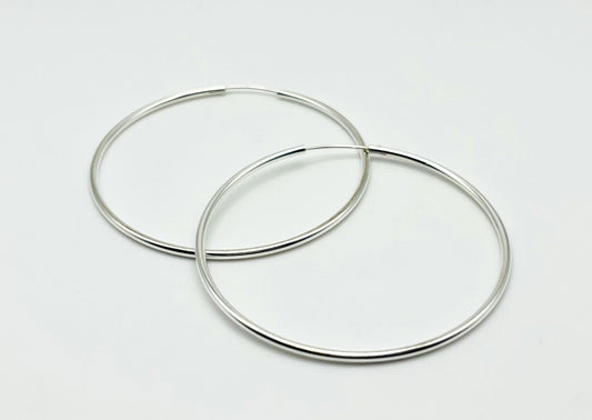 Classic Silver Endless Hoops