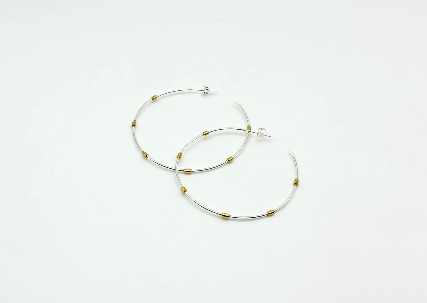 Silver & Gold Sparkle Hoops