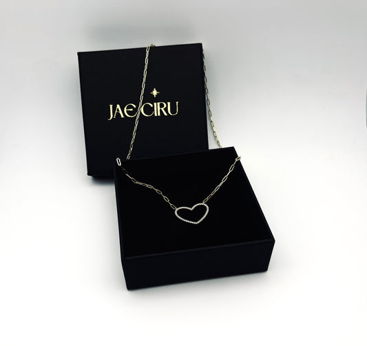18kt Gold & Crystal Heart